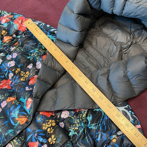 Johnny Was L Black and Red floral reversible car coat Jacket snaps pockets hood - Picture 5 of 12